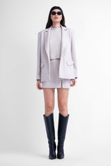 Ivoiry suit with regular blazer and mini skirt