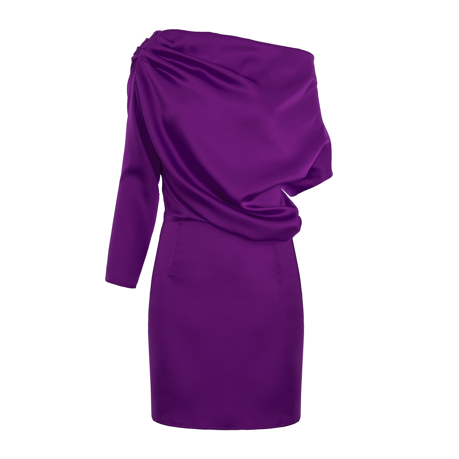 Purple Elegance Off-Shoulder Mini Dress