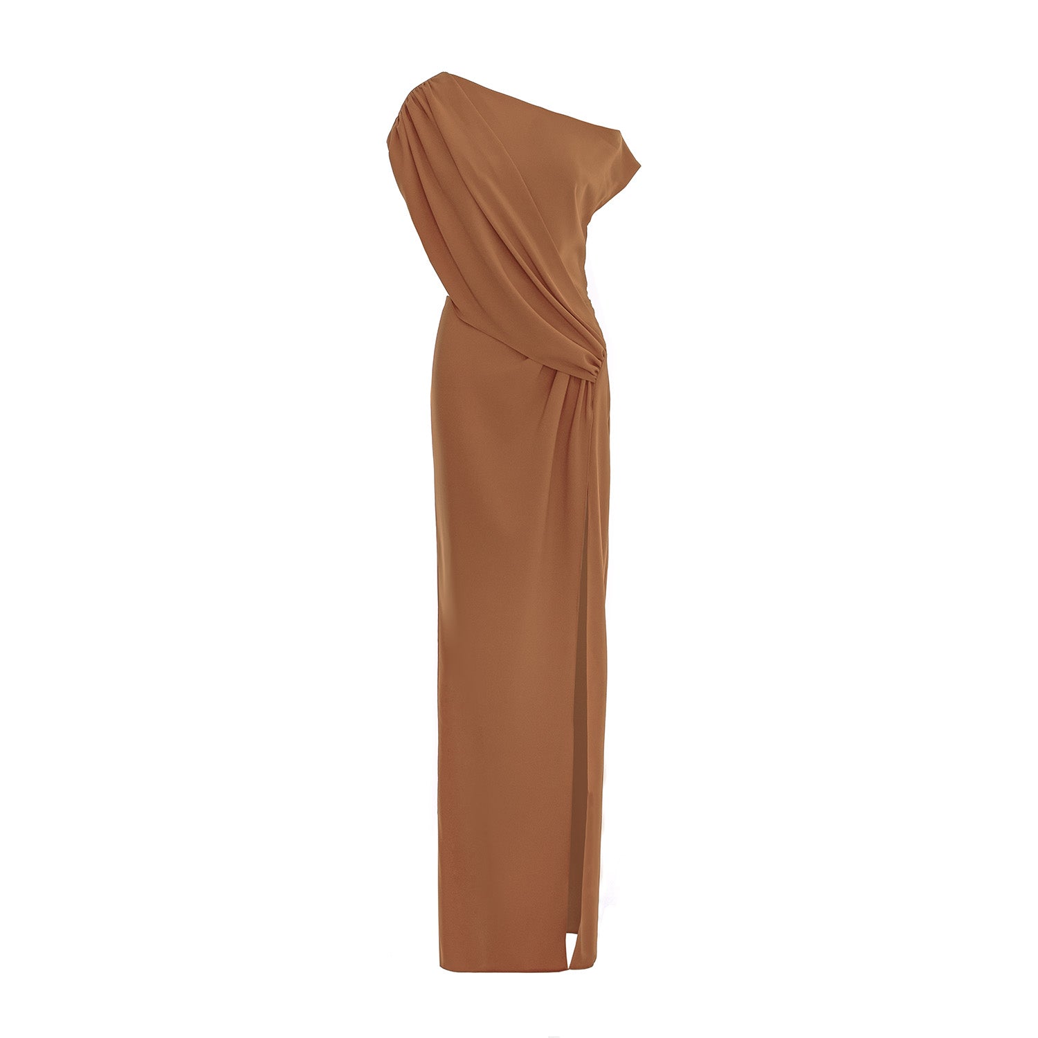 Mocha Muse One-Shoulder Gown
