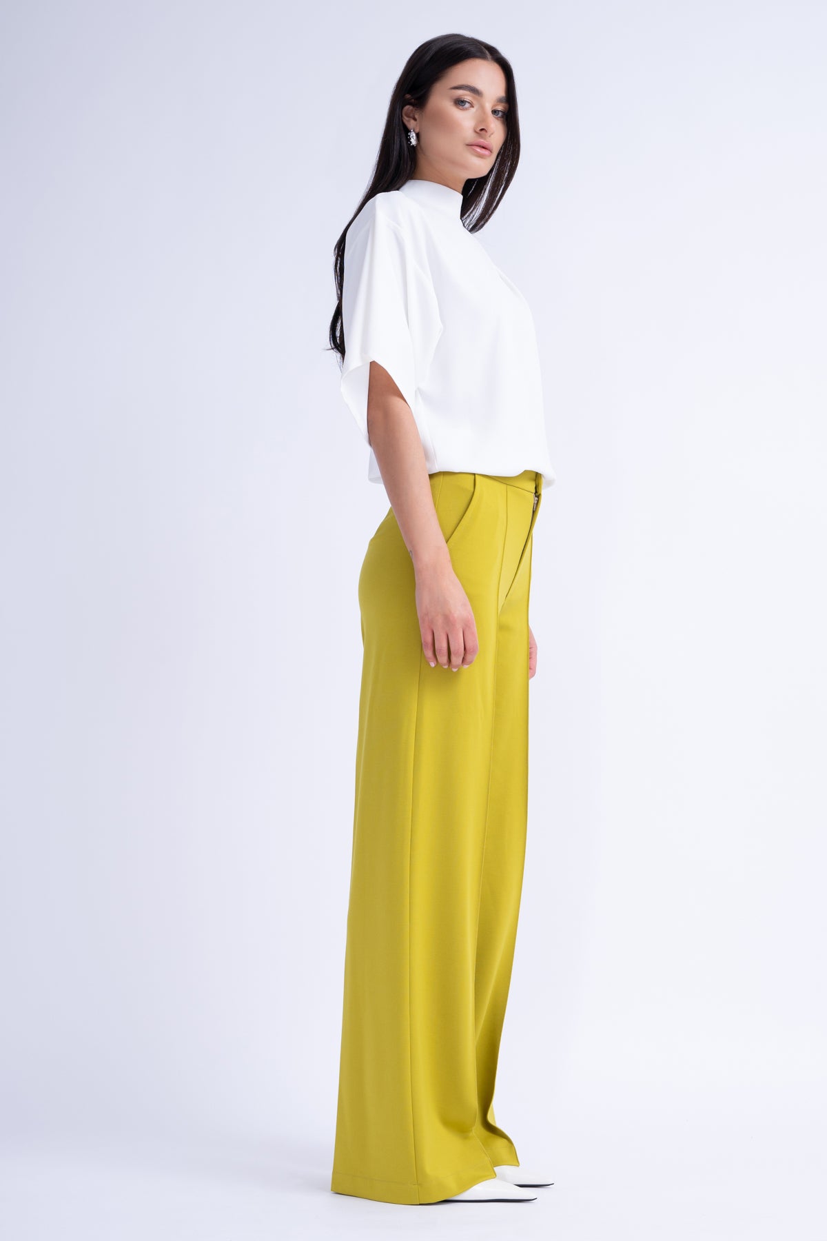 Bluza Alba Vaporoasa cu Pliuri