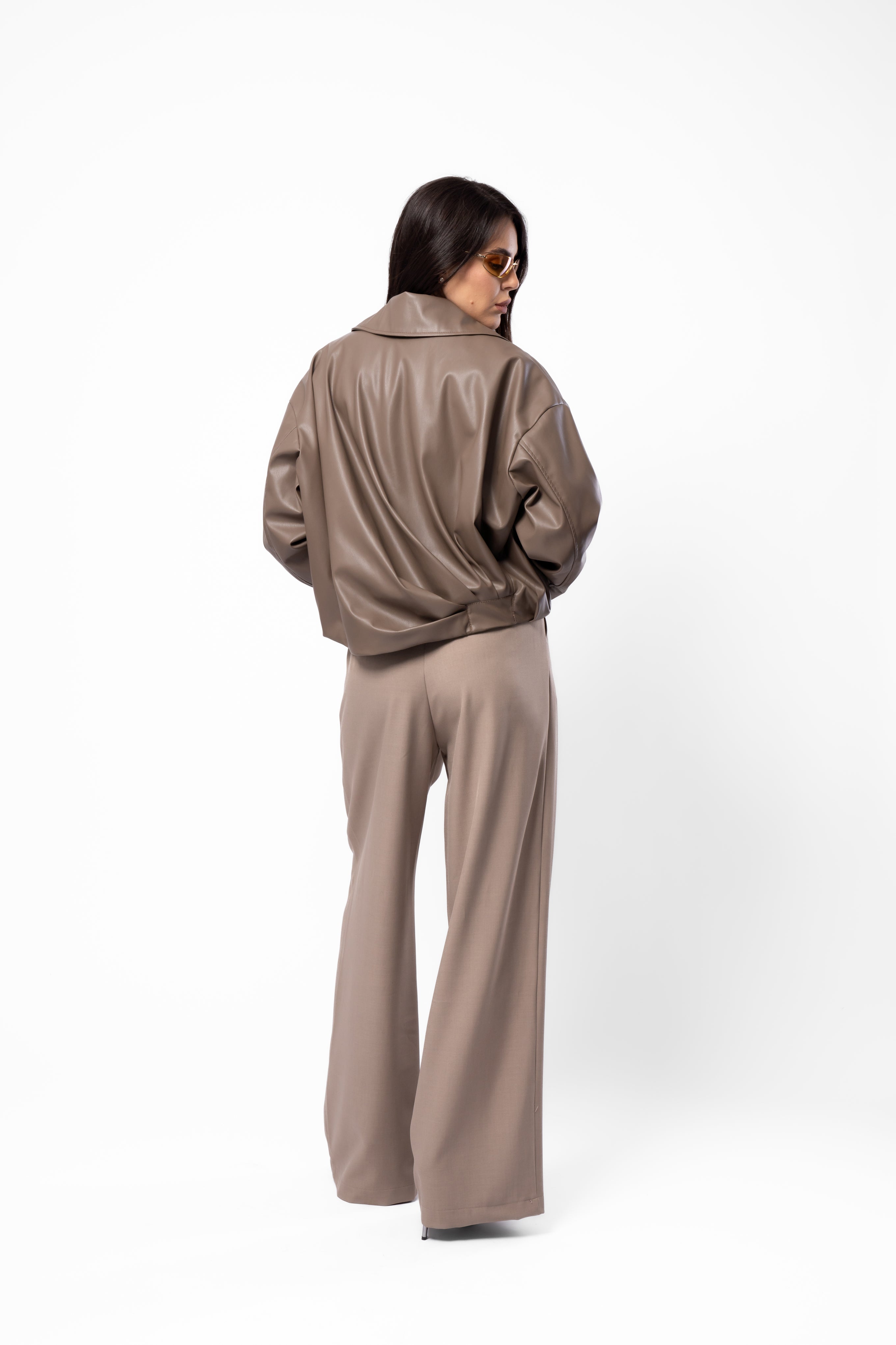 Geacă Crop Oversized cu Drapaje