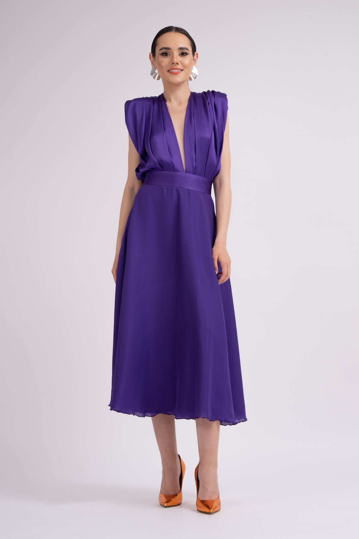 Purple midi dress