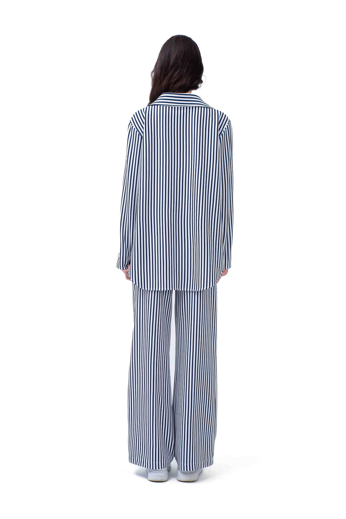 Set with striped shirt and wide leg trousers