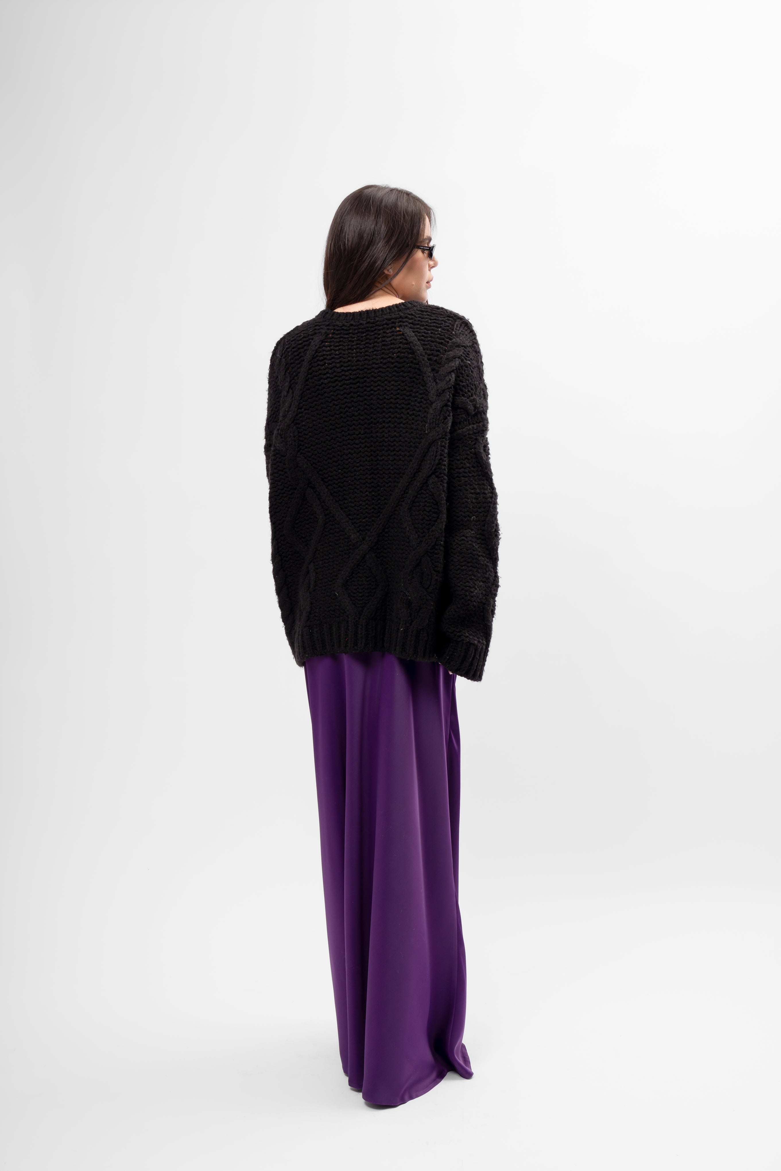 Purple Satin Maxi Skirt