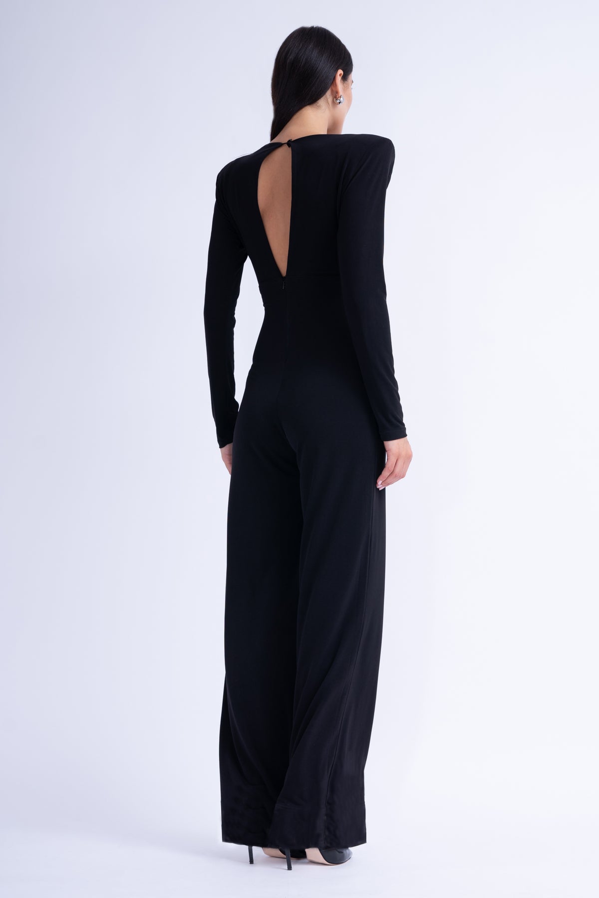 Black Knotted Jumpsuit With Cut-Outs