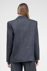 Grey Regular Blazer With Double Pocket