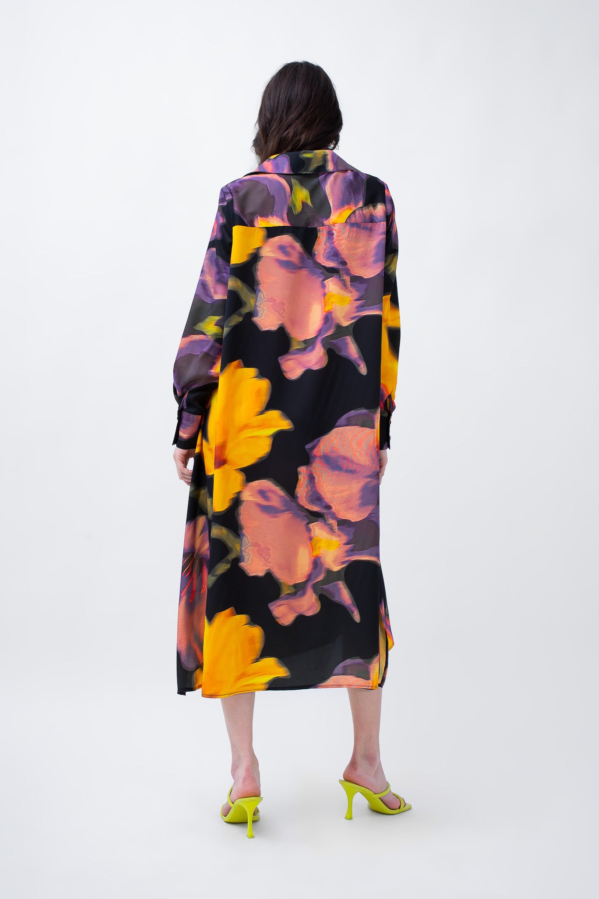 Printed Midi Dress With Side Slit