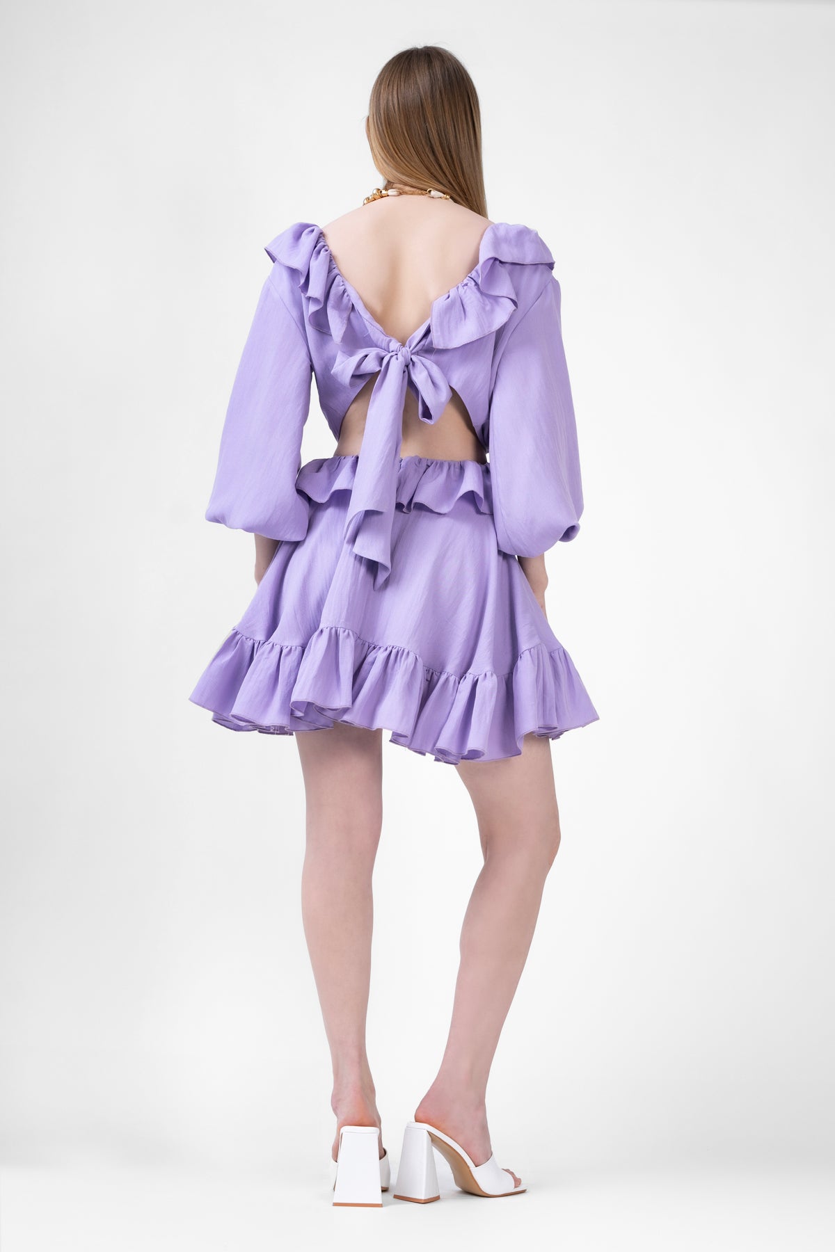 Lila Mini Dress With Ruffles