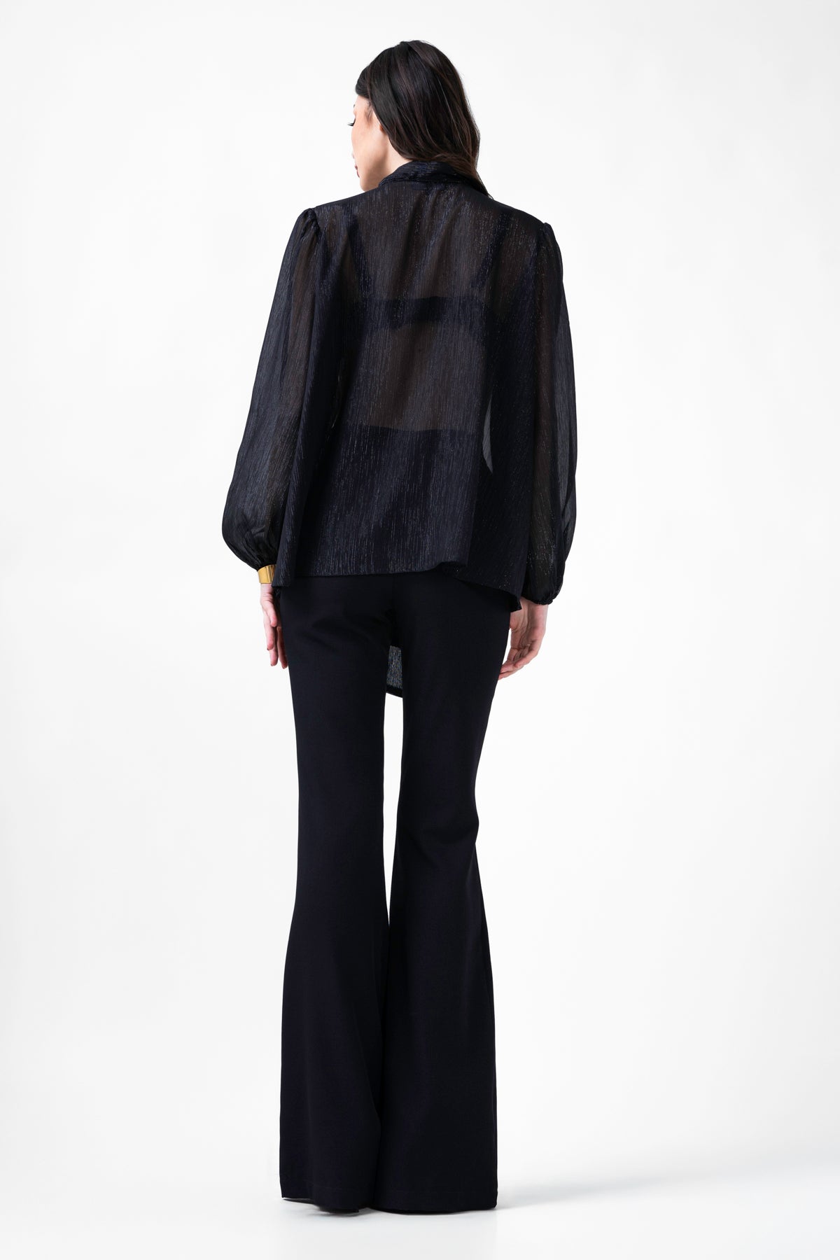 Black Blouse With Inserts And Scarves