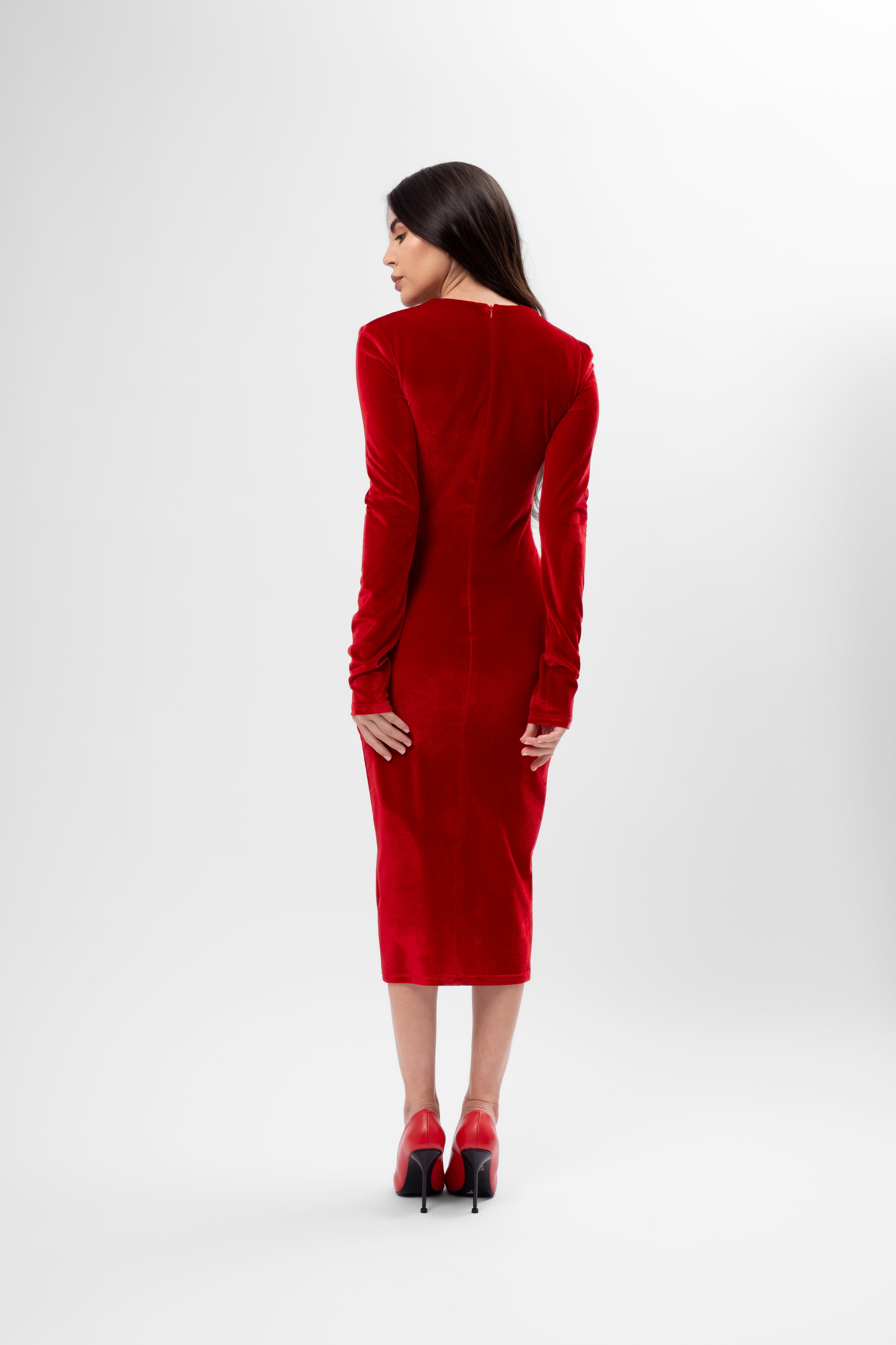 Red Velvet Dress with Corset