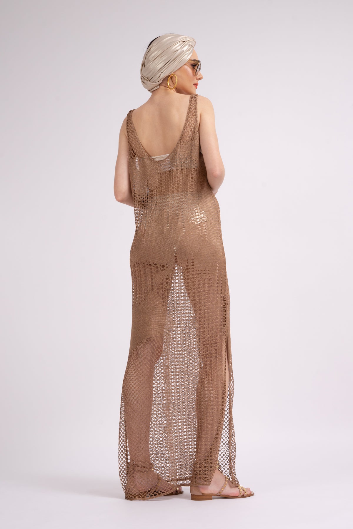 Rochie maro tip macrame