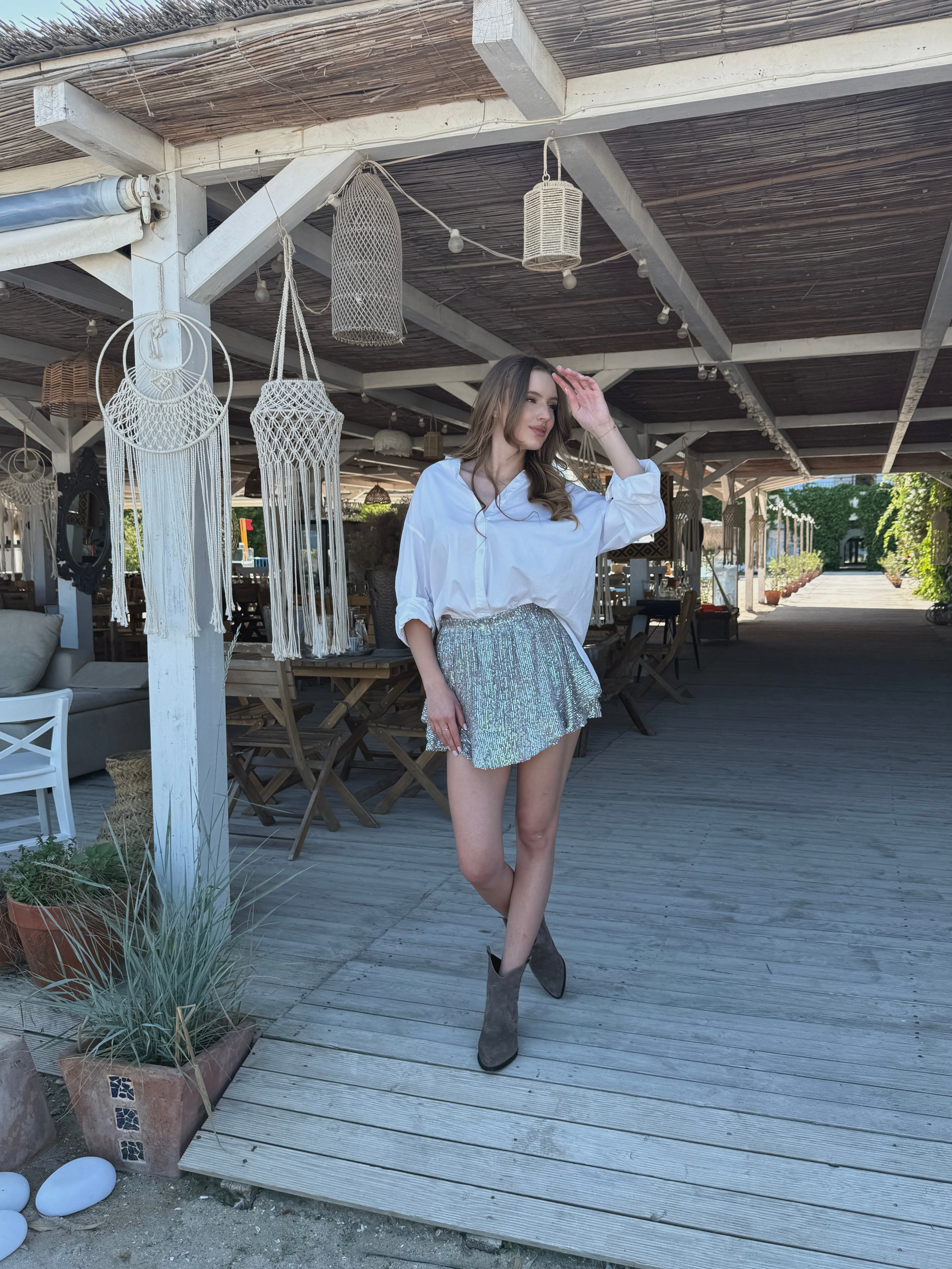 Light Multicolour Sequin Mini Skirt