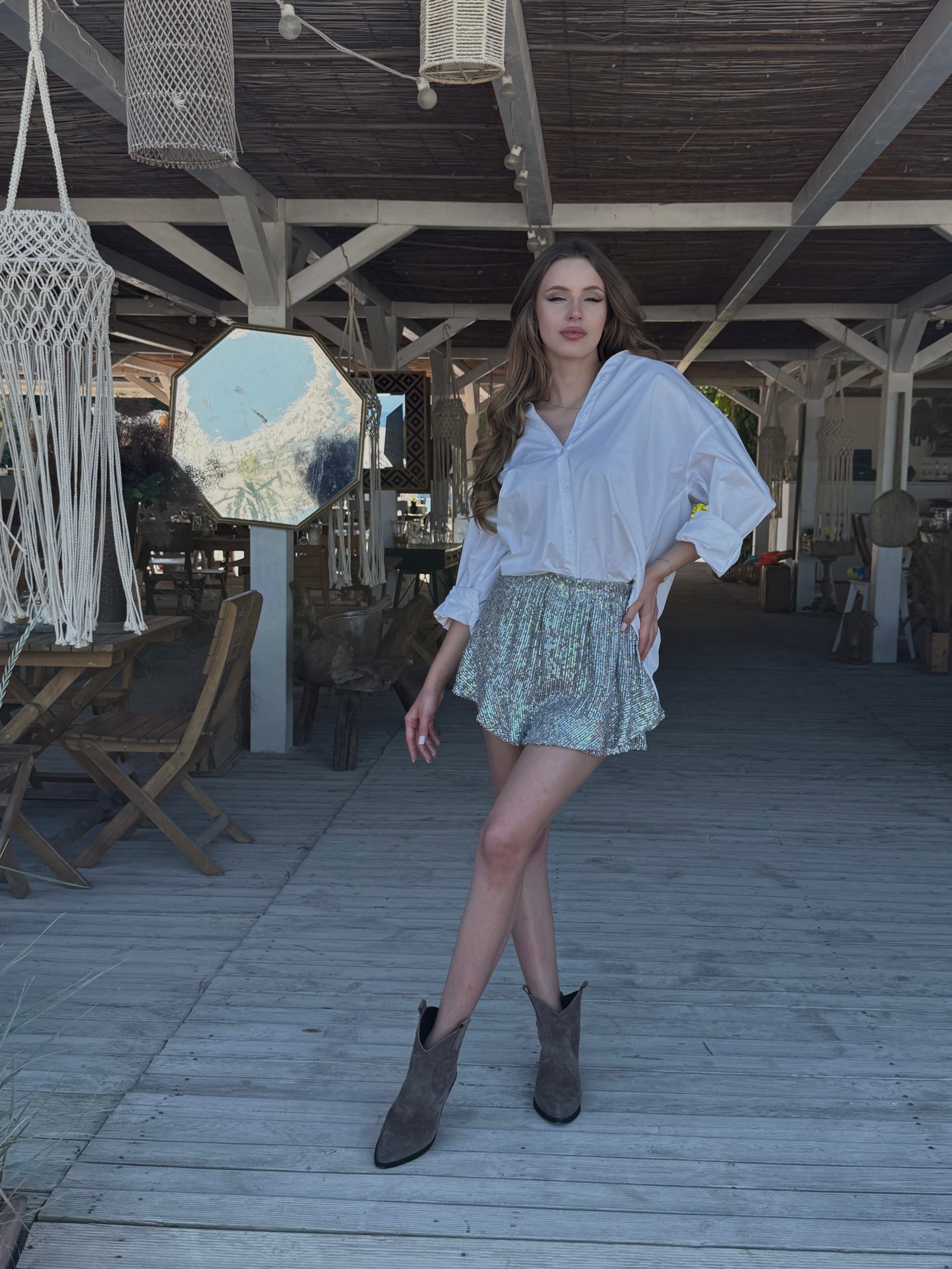 Light Multicolour Sequin Mini Skirt