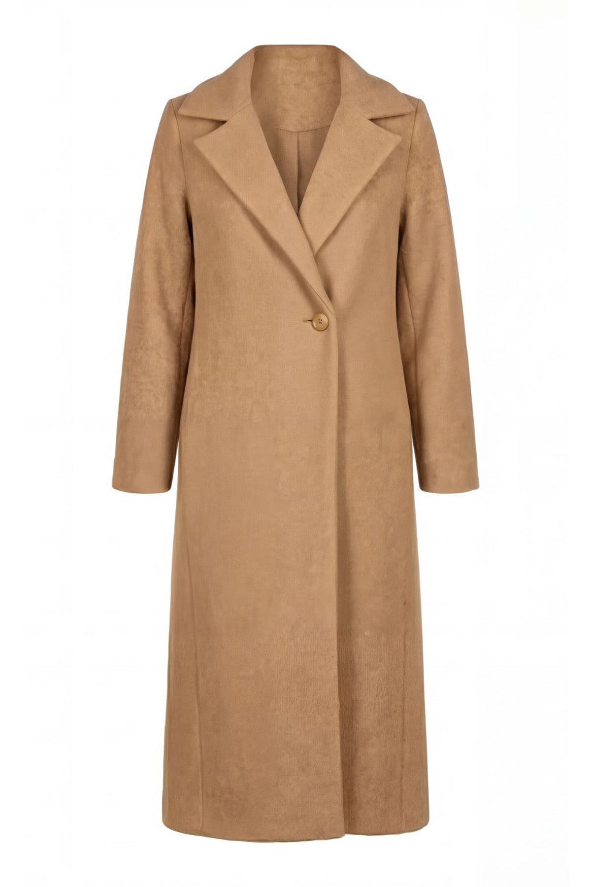 Palton maxi din amestec de lână - culoare camel