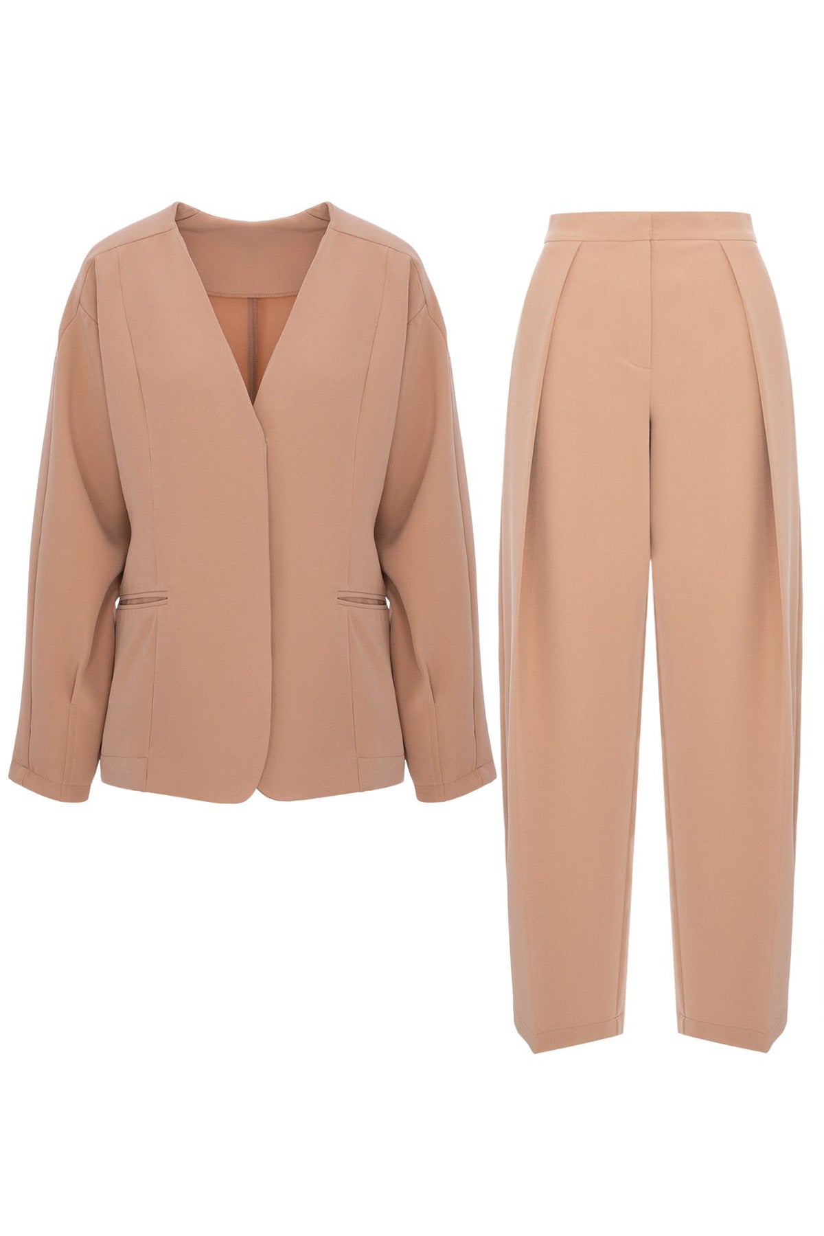 Set elegant cu blazer bej