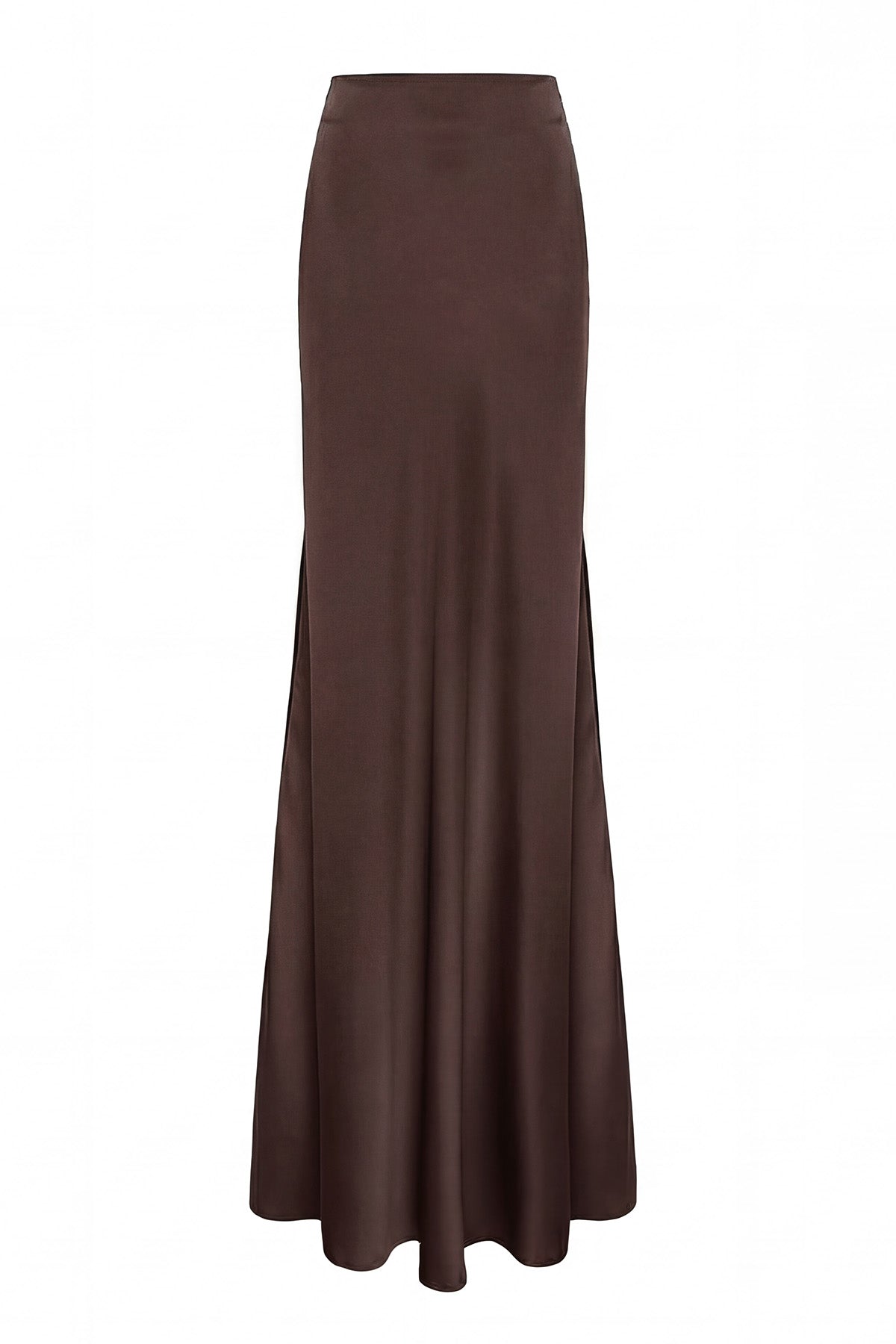 Brown Satin Maxi Skirt