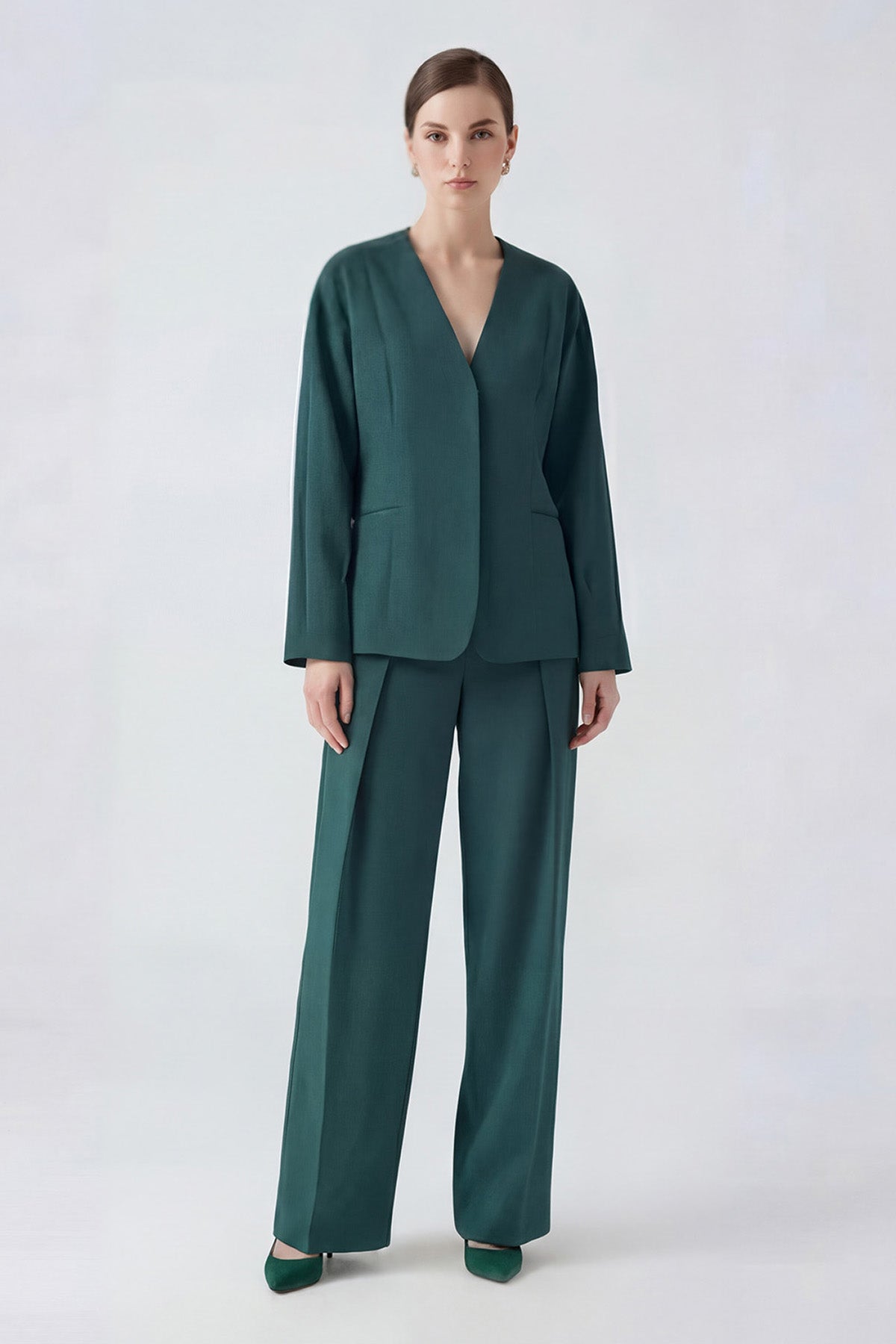 Set elegant cu blazer verde