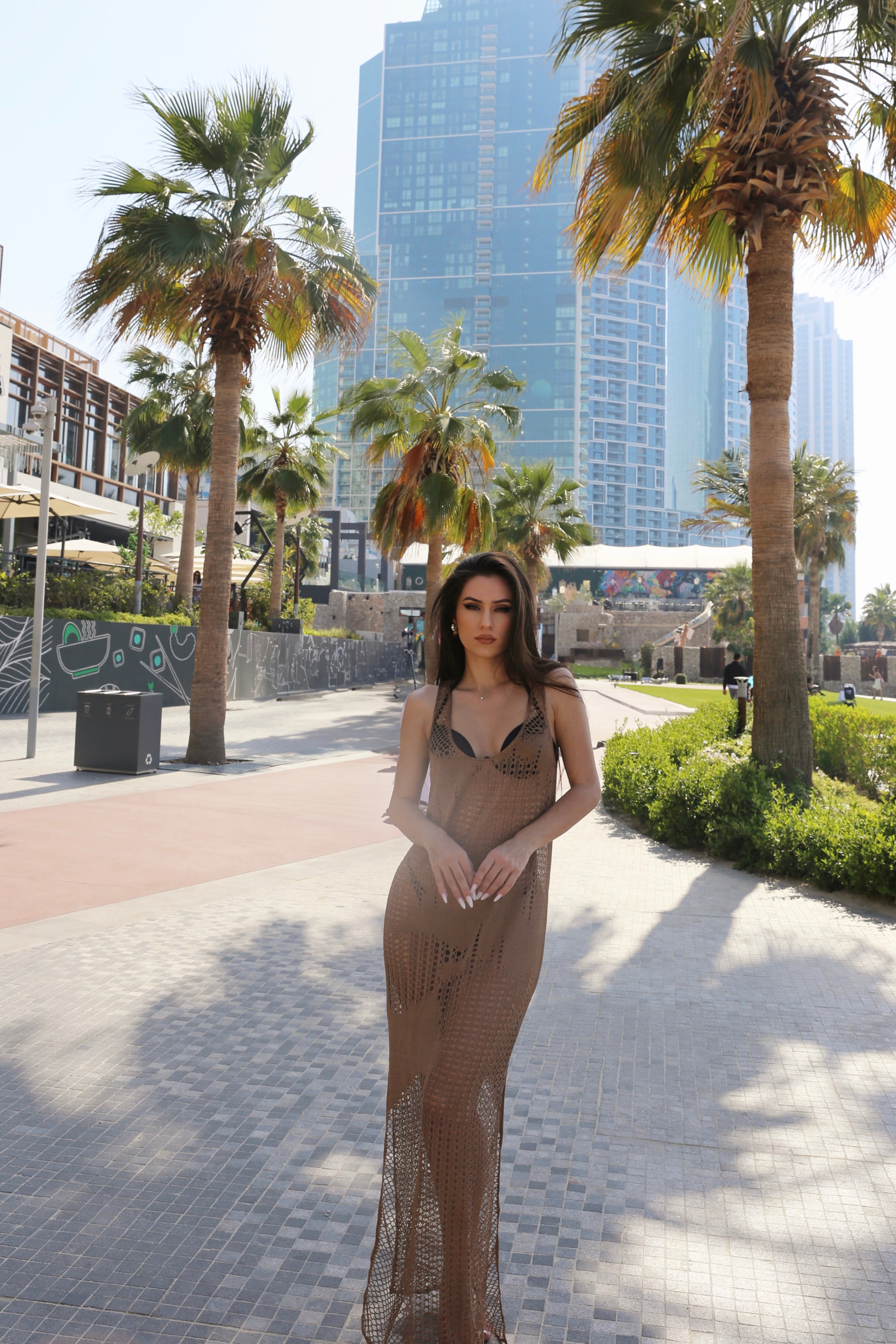 Rochie maro tip macrame