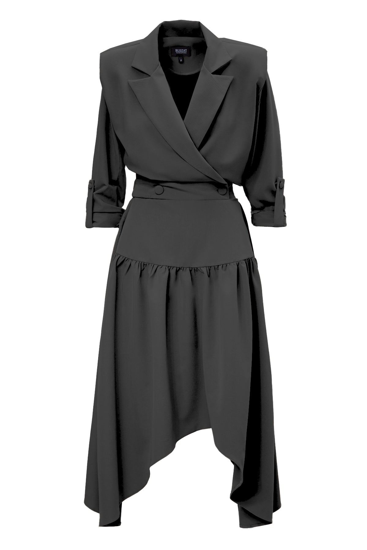 Black Blazer Midi Dress