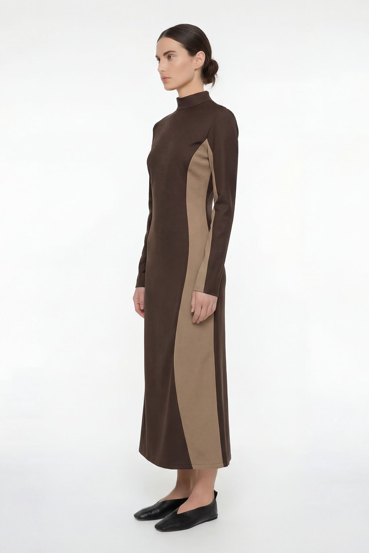 Rochie maxi bicoloră din modal