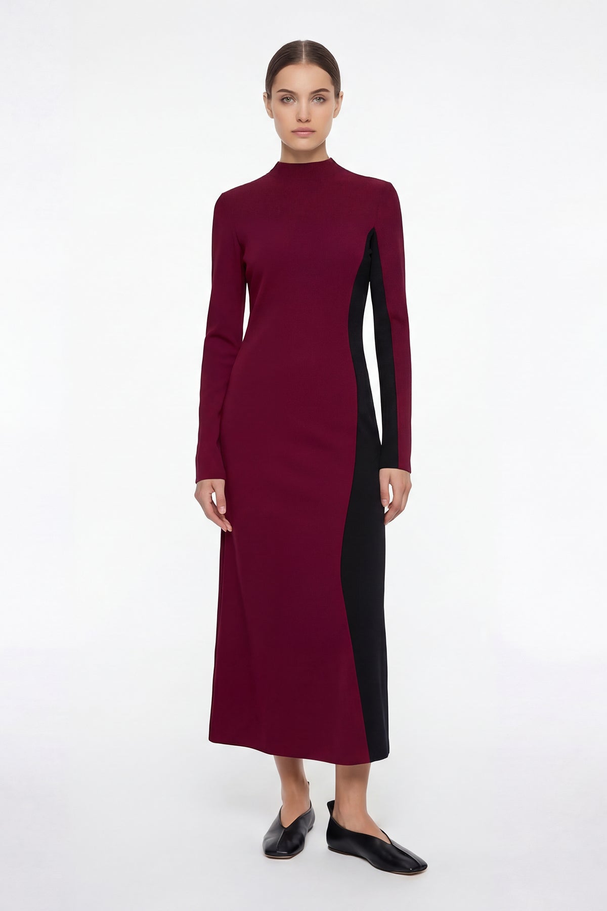 Rochie maxi bicoloră din modal