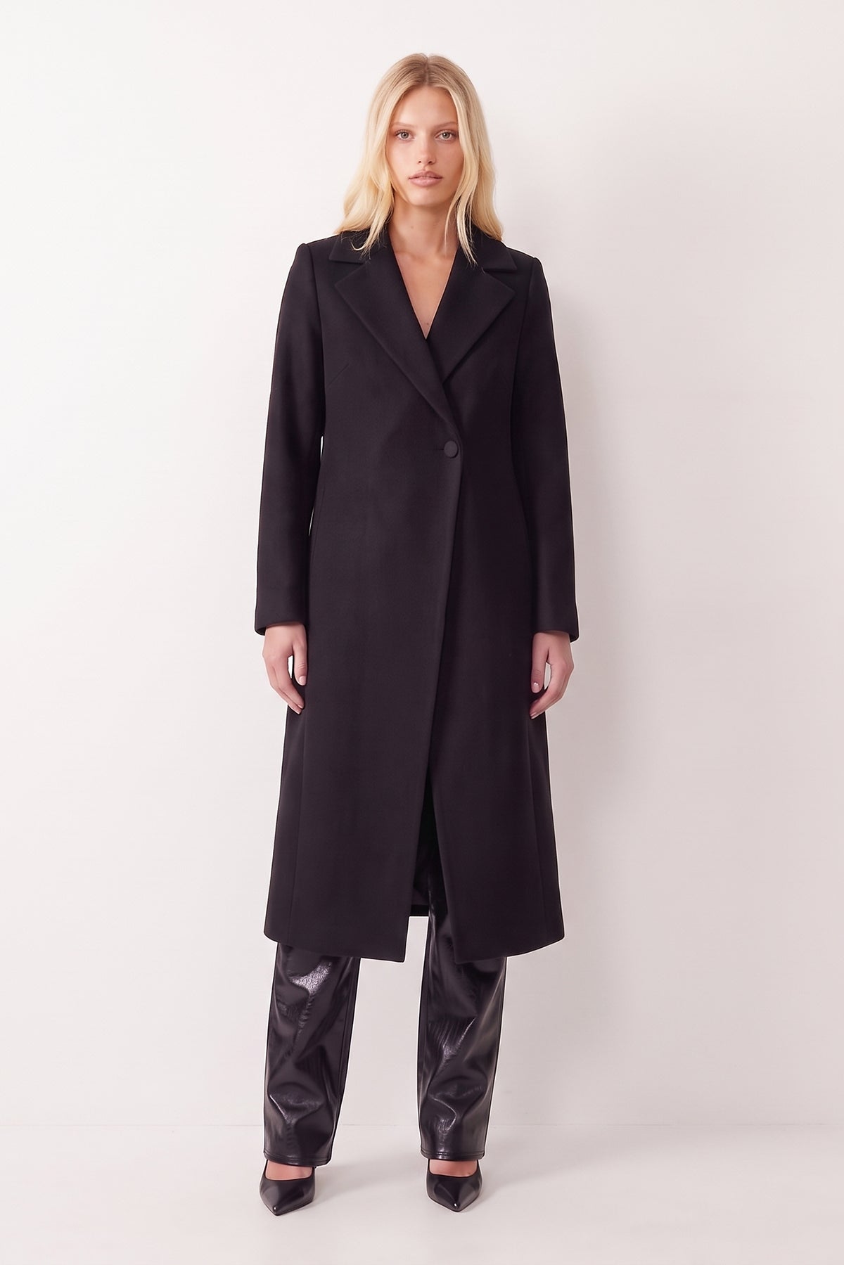 Black Maxi Wool Blend Coat