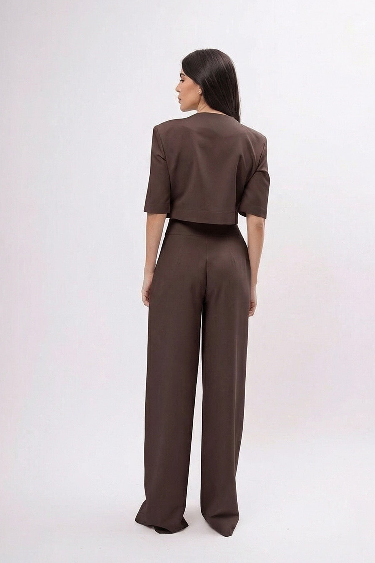 Set Maro cu Top cu Decupaje și Pantaloni Palazzo