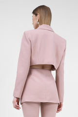 Pastel Pink Blazer With Waistline Cut-Out