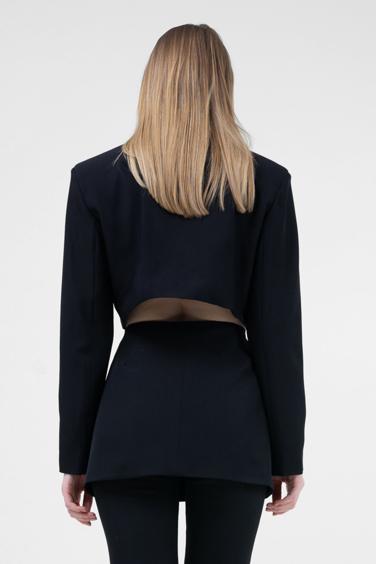 Black Blazer With Waistline Cut-out