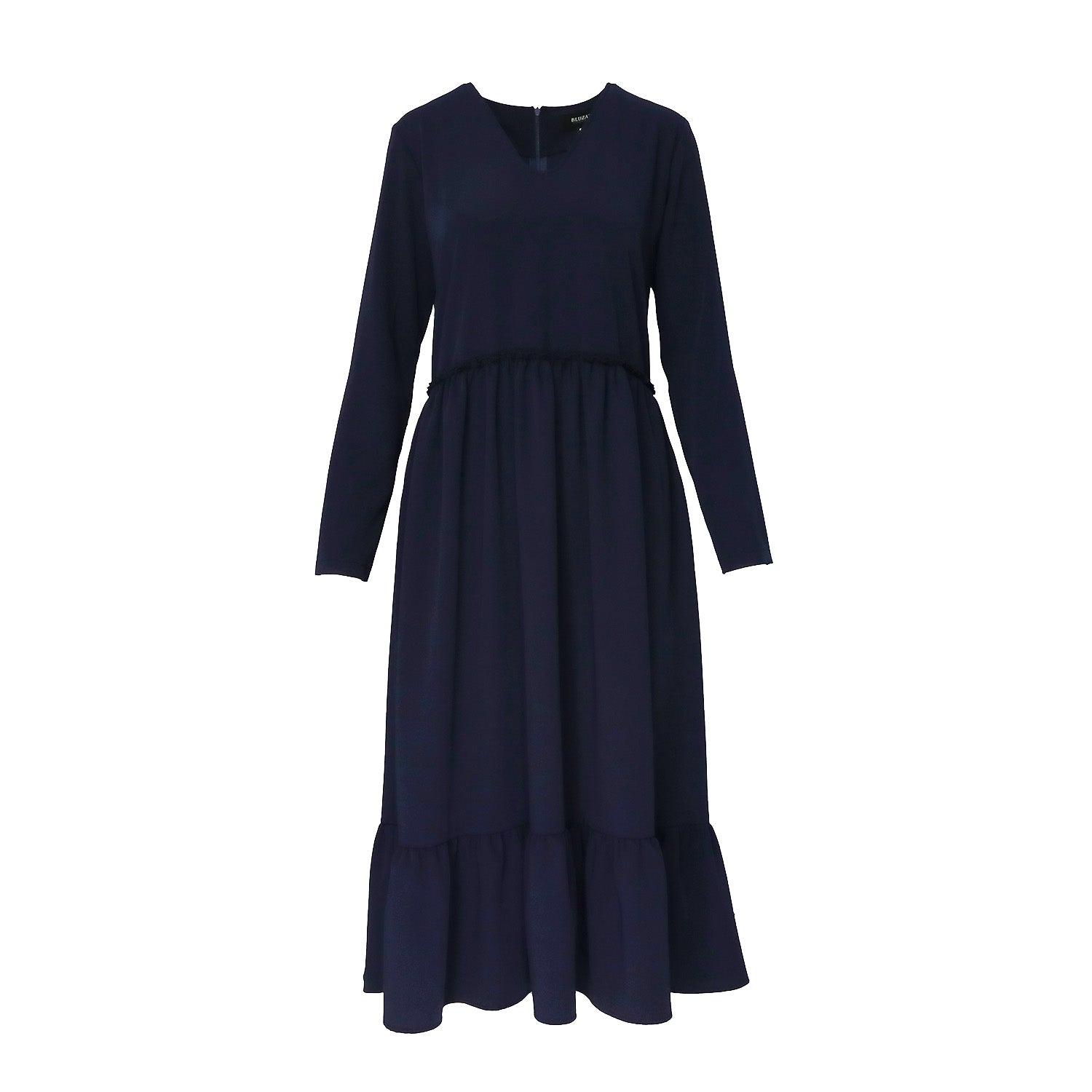 Rochie navy evazata cu buzunare