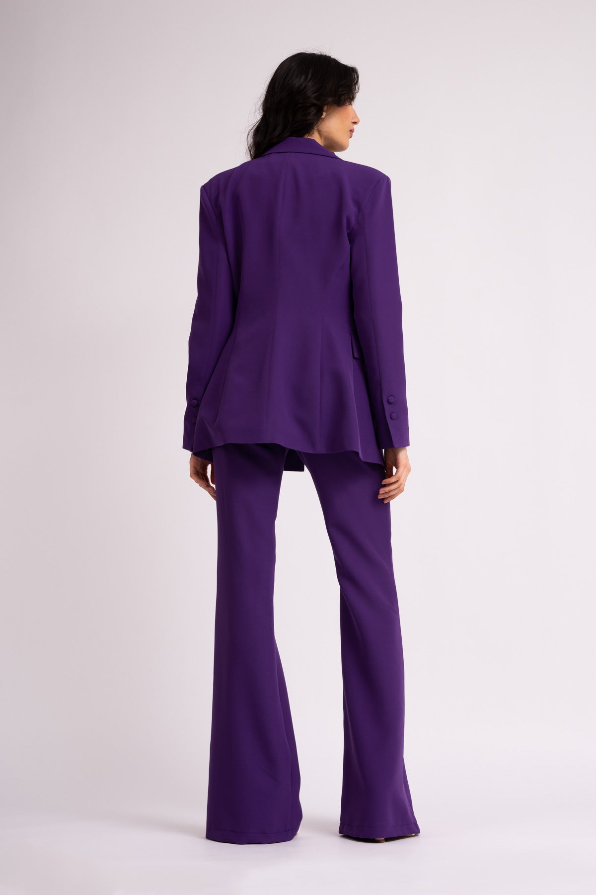 Deep purple flared trousers