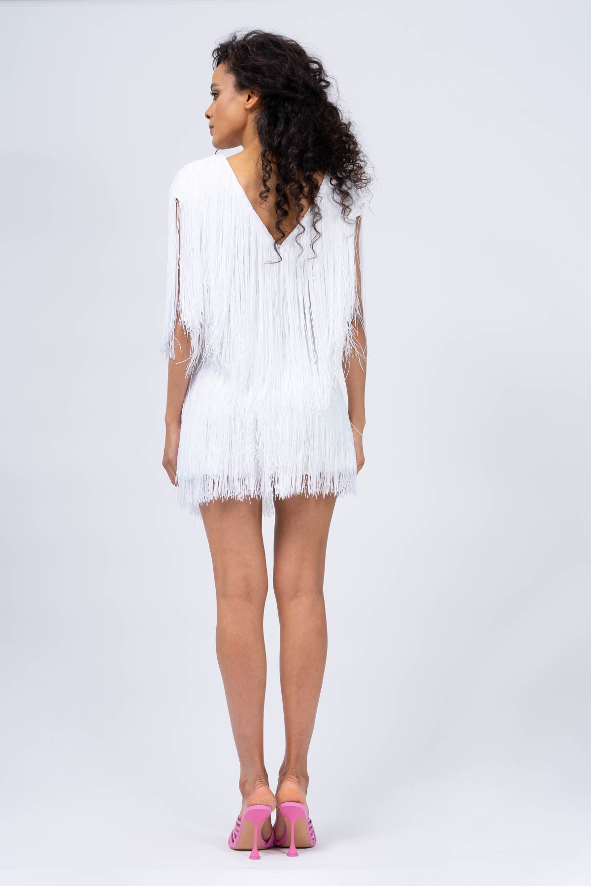 White Jumpsuit with Fringe