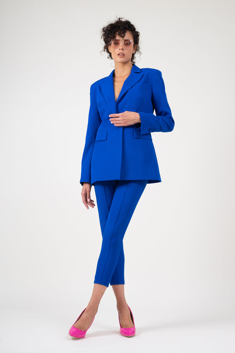 Electric blue suit