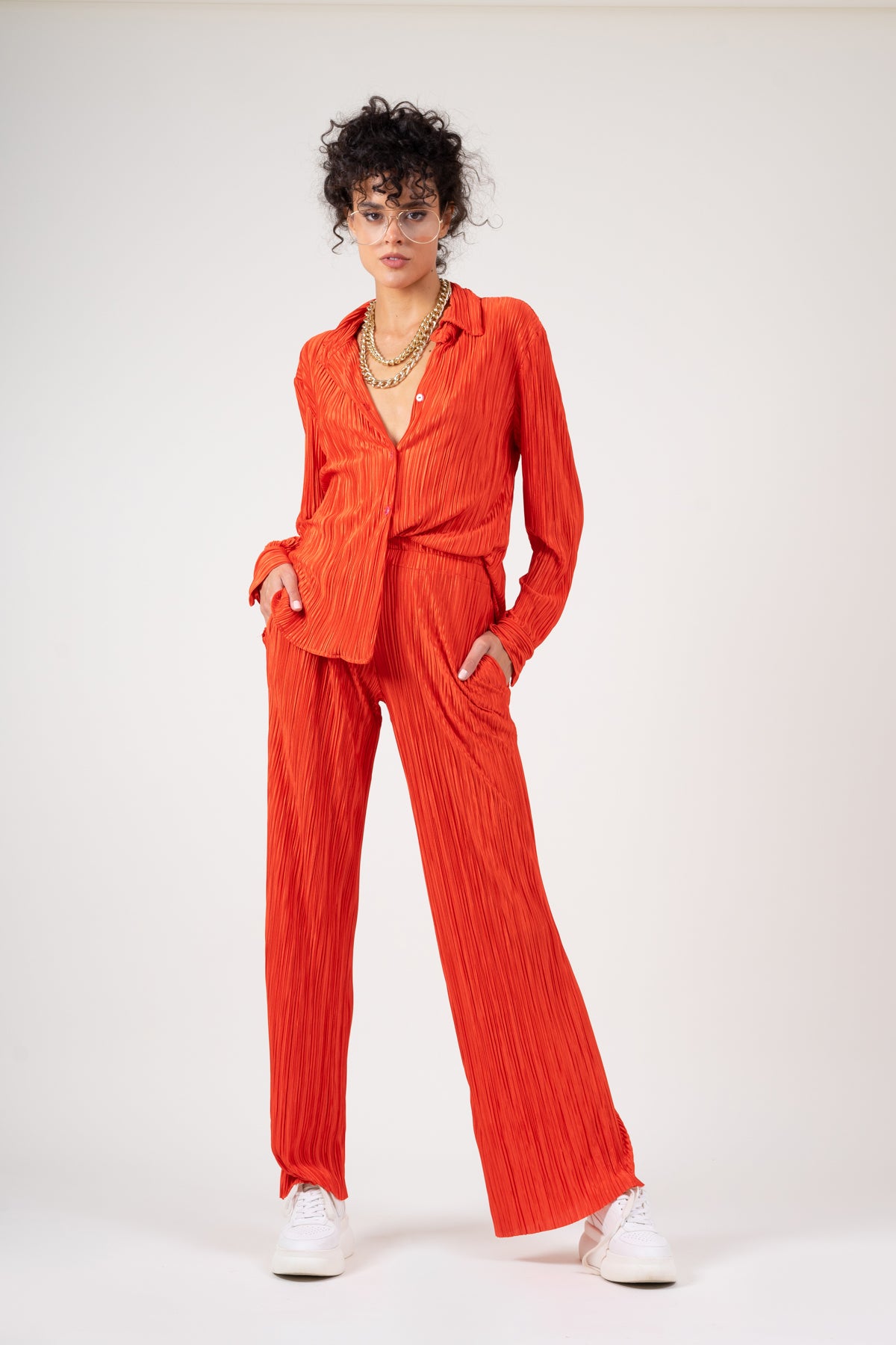 Jersey set in deep orange