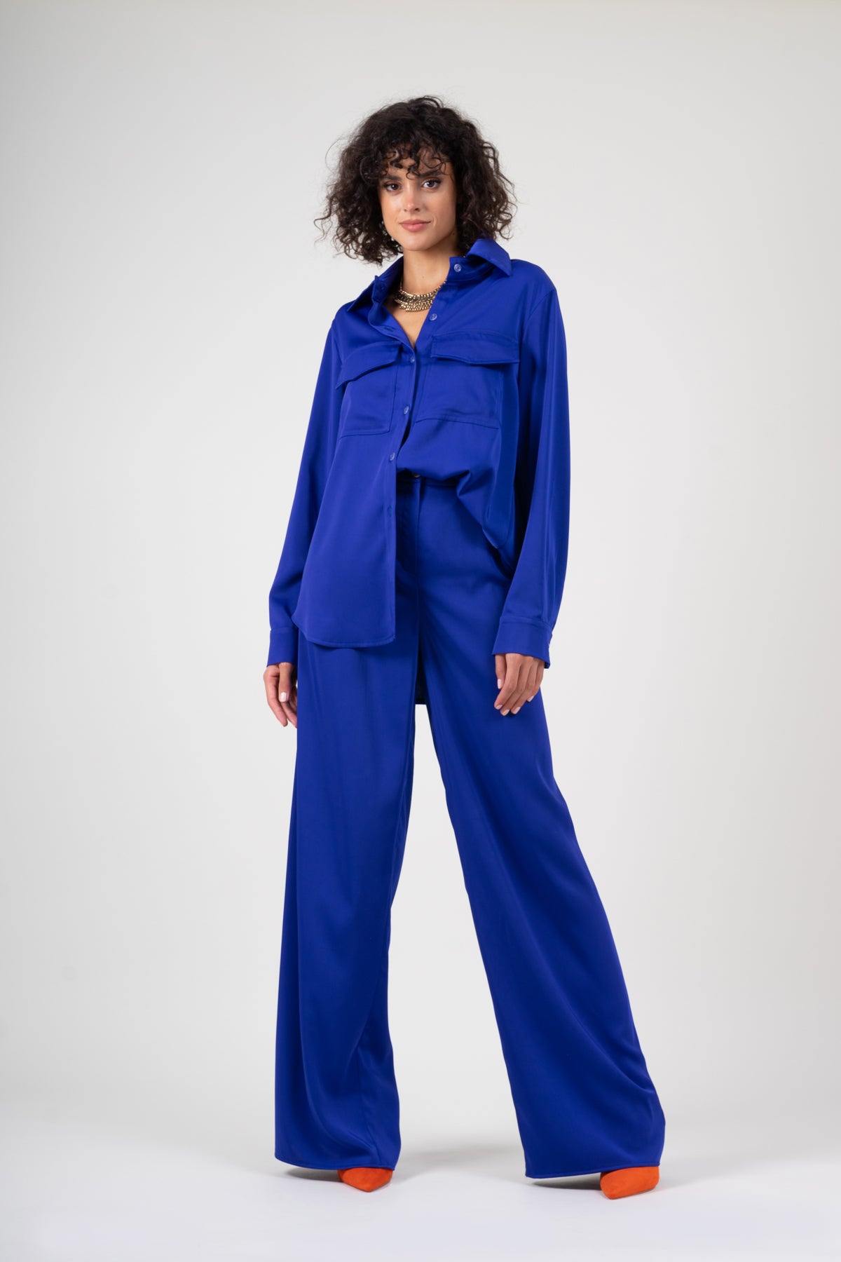 Camasa oversized albastru electric