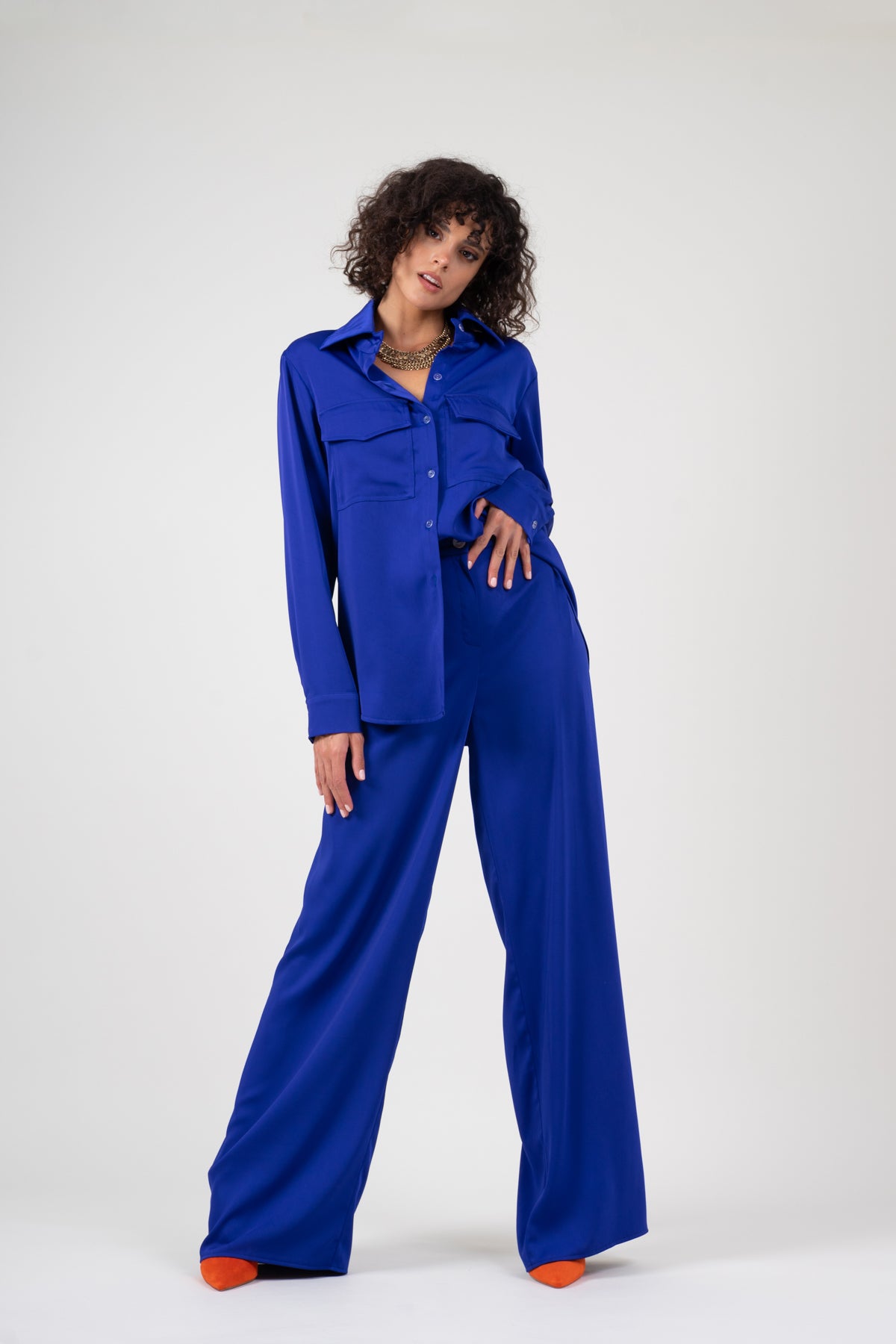 Electric blue trousers