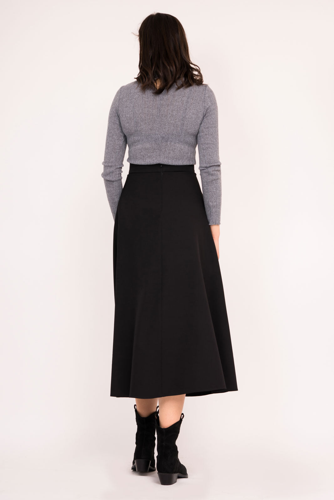 Fusta midi evazata A-line