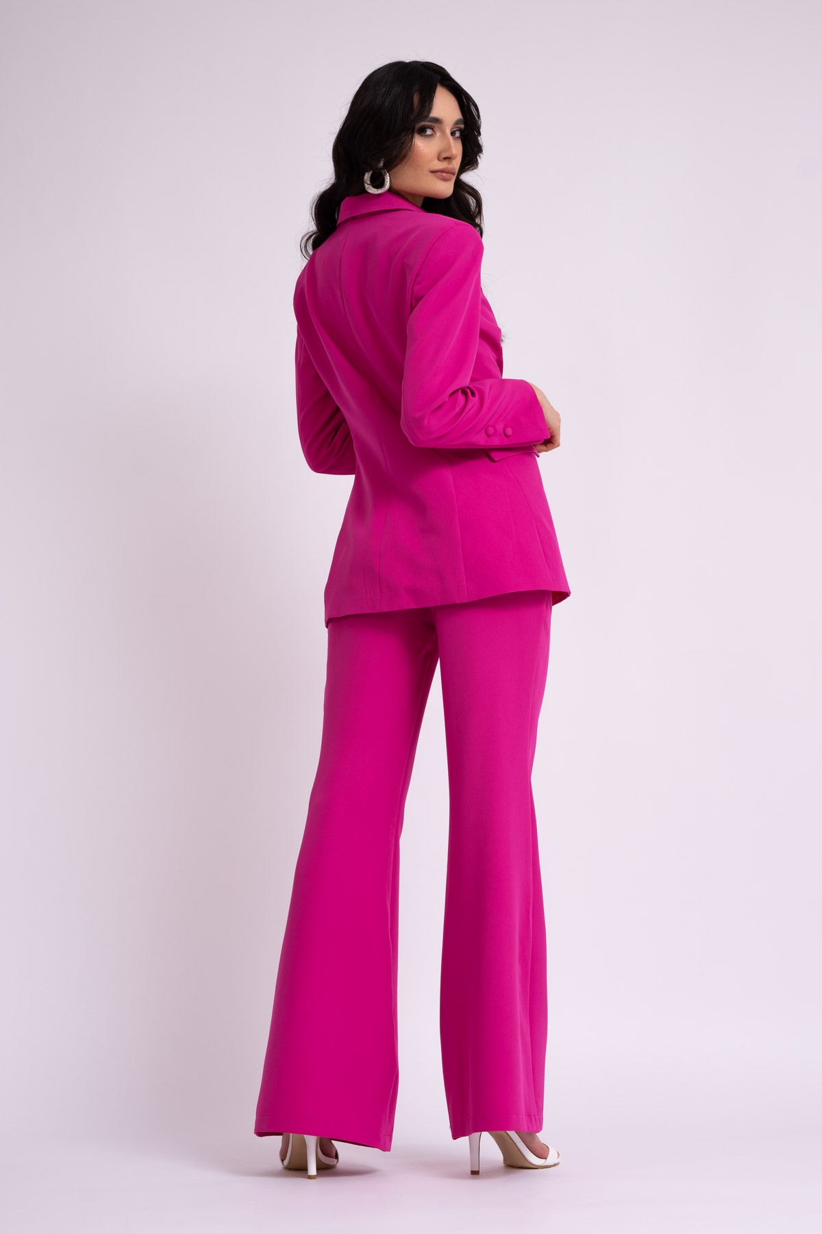 Fuchsia flared trousers