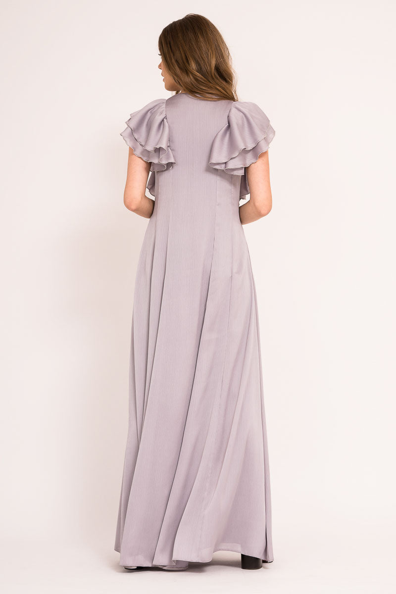 Rochie maxi cu volane