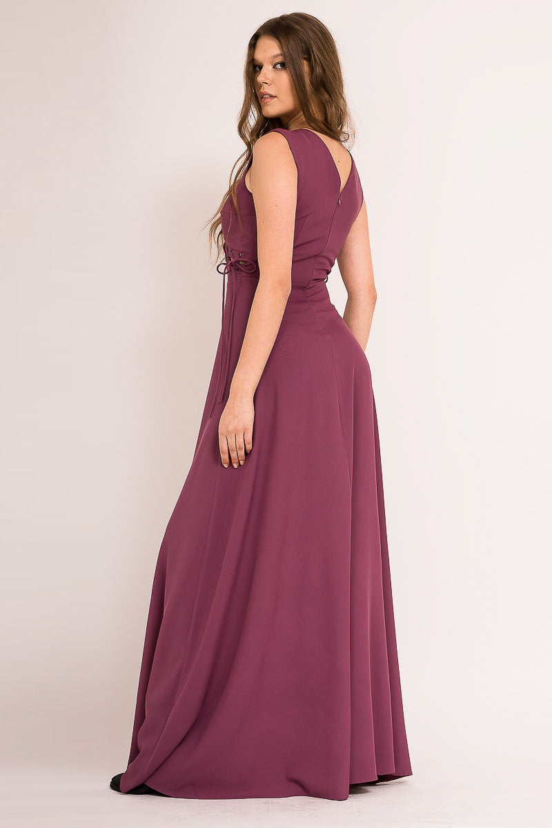 Rochie maxi cu ocheti si snur