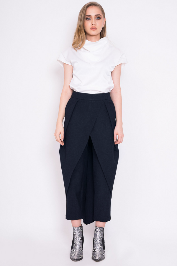 Navy pants with skirt