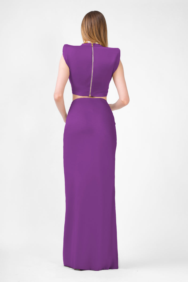 Purple Set With Top And Maxi Skirt