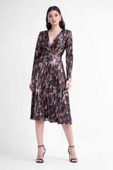 Shimmery printed midi dress