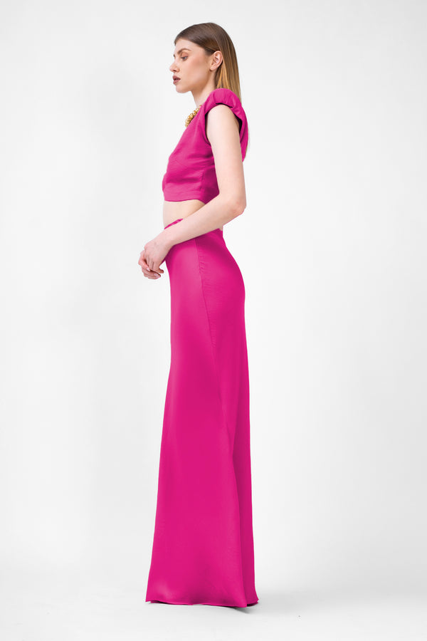 Fuchsia Set With Top And Maxi Skirt