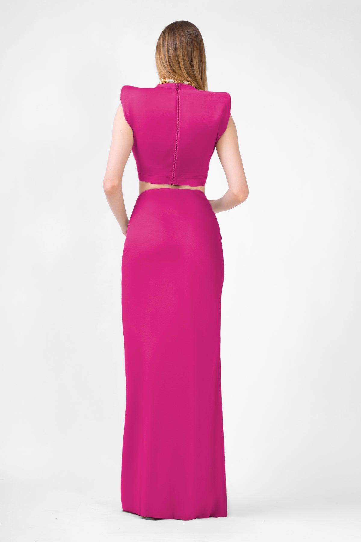 Fuchsia Set With Top And Maxi Skirt