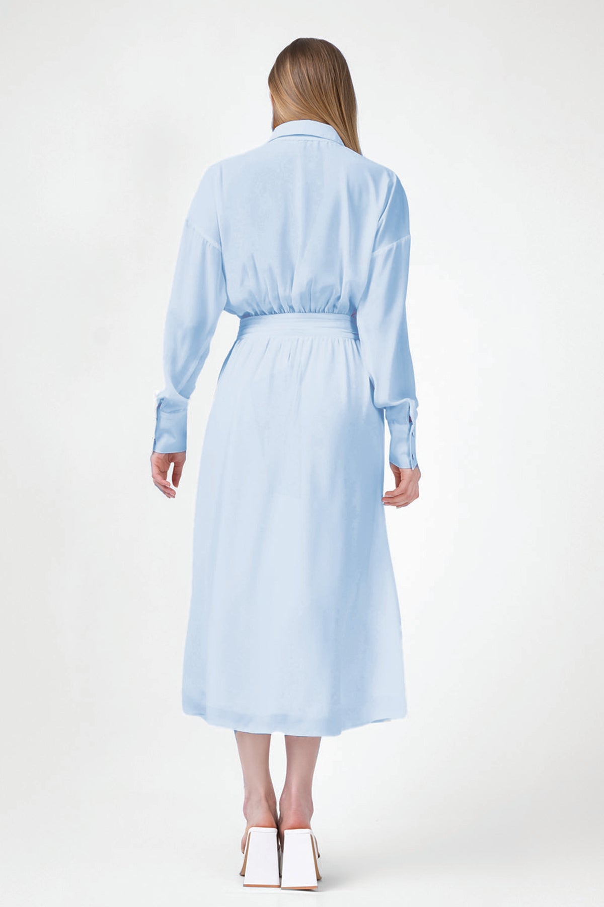 Rochie midi cu corset baby blue