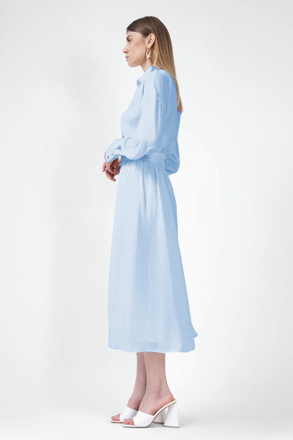 Baby Blue Midi Dress With Corset