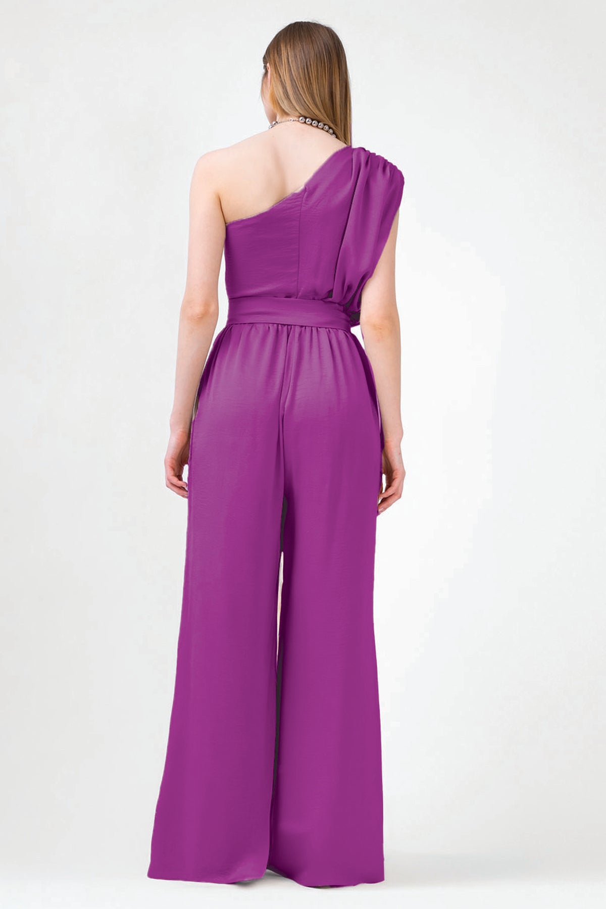 Purple Maxi Jumpsuit With Belt
