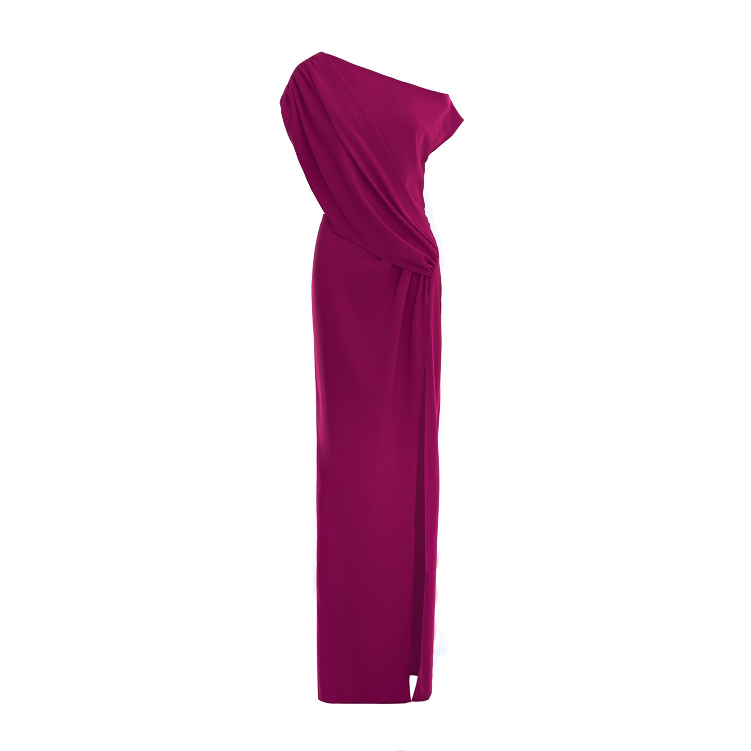 Fuchsia Muse One-Shoulder Gown