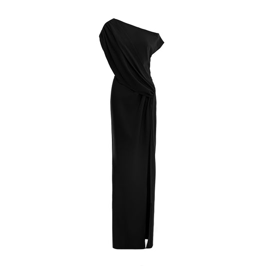 Black Muse One-Shoulder Gown
